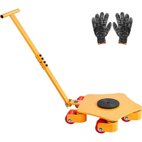 Déménageur de Machines 3991,6 kg Chariot de Transport Charge Lourde avec Poignée, Disque 360°, 5 Roulettes Pivotants, Transporteur Équipements Industriels en Acier Allié, pour Entrepôt Atelier (1/5)