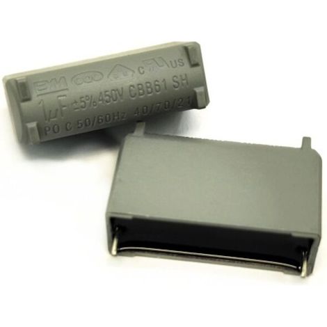 Lot de 5 condensateurs à film gris BM 1UF 450V, qualité industrielle, haute fréquence, faible ESR, montage direct, 1 µF, adaptés aux alimentations à découpage.