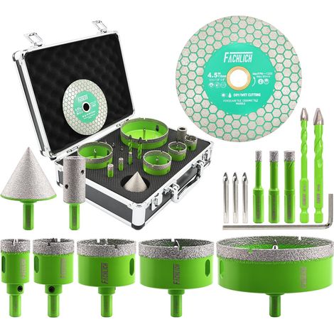 Scie Cloche Carrelage Kit - 16 pièces Foret Diamant Carrelage Kit (1/5)