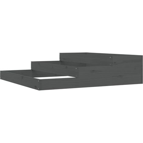 Macetero bancal elevado plantas flores terraza jardín 107 x 107 x 27 cm madera maciza de pino gris 020037295
