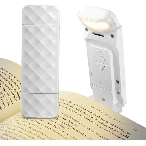 Lampe de Lecture USB, 3 Couleurs et 5 Niveaux, Liseuse LED Rechargeable