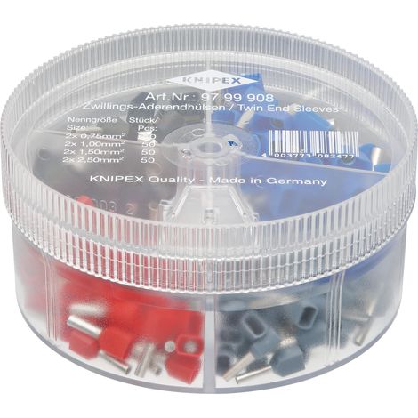 Draper 26154 KNIPEX 97 99 908 Assortment Boxes with 200 Twin Wire Ferrules, 4 Parts