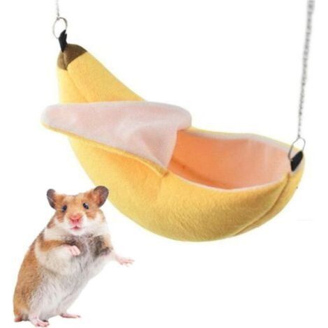 Banana Hamster Bed House Hammock Small Animal Warm Nesting Box Cage Hamster Accessories for Sugar Hamster Small Animal