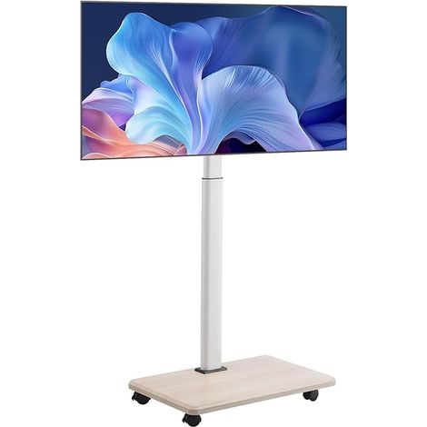 Support TV à roulettes, pour écrans de 812,8 à 1778 mm, Chariot TV Mobile, Rotation Gauche-Droite à 25° et Hauteur réglable, jusqu'à 45 kg, Max. VESA 600 x 400 mm, pour Salon, Bureau, extérieur (1/5)