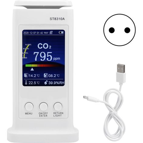 ST8310A testeur de dioxyde de carbone enregistreur détecteur de qualité de l'air moniteur de température et d'humidité ue 100-240V (1/5)