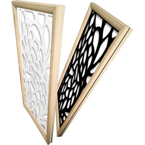 FOGLIE - Modules décoratifs en bois et PVC - Couleur : noir - Dimension : 73x148 cm