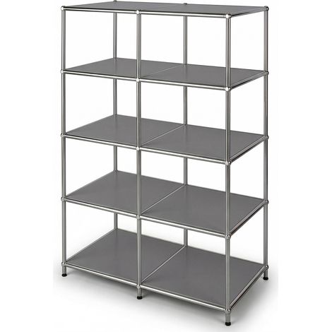 Metallregal Concept Epure MK-015 Offenes Standregal mit 5 Ablagen Grau