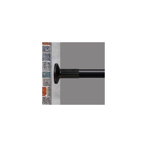 168 218 cm Tringle à rideaux télescopique multifonctionnelle sans perçage Noir mat Extensible Tringle à rideau extensible Barre télescopique extra longue pour cloison, rideau et balcon