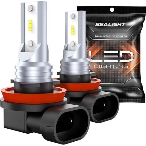 H11 H16 LED Fog Light Bulb, Mini 1:1 Real Size, Cool White 6500K, Optimum Power and Penetration for Car, 4x Brighter than the Original, Pack of 2 (1/5)