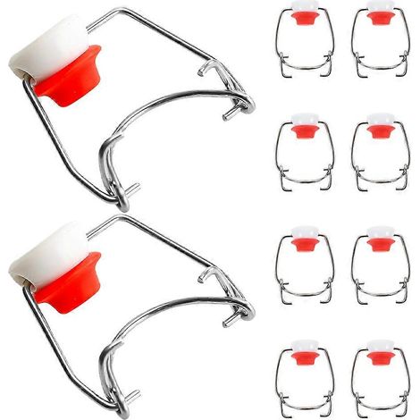 Tappi a chiusura ermetica in acciaio inox e silicone per bottiglie di vetro, ideali per birrai casalinghi (10 pezzi) (1/5)