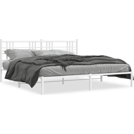 Maison Exclusive - Giroletto con Testiera Metallo Bianco 183x213 cm
