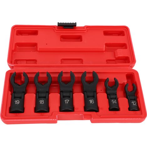 Ortviai Jeu de 6 douilles crochets flexible 180° 6 pans pour conduites de carburant avec boîtier de rangement