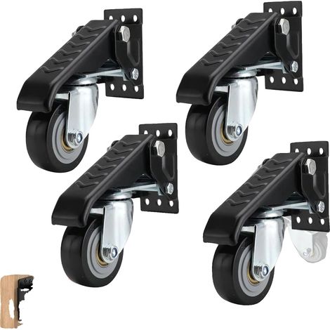 Rueda de banco, capacidad de 200 kg, diámetro de 6,4 cm, ancho de 27 mm, rotación de 360°, 4 piezas (1/5)