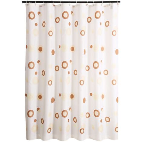 Rideau de douche imperméable en polyester 200 x 220 cm + crochets de suspension (1/5)