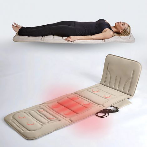 ZENET ZET-826 Elektrische Ganzkörper Massagematte mit Wärmefunktion – Massageauflage für Rücken, Nacken und Beine mit 10 Vibrationsmotoren