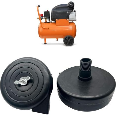 Filtro de admisión para silenciador de compresor de aire (2 piezas), filtro para silenciador de compresor de aire, rosca de 3/8" (16 mm), con rosca externa, para calderas de compresor (1/5)