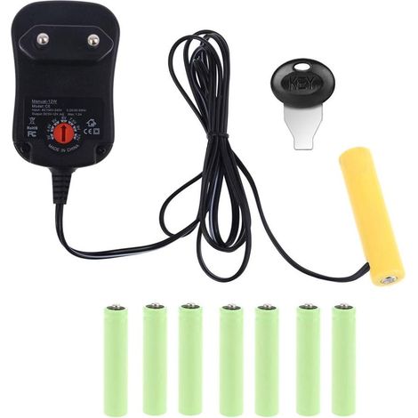 Adaptateur Secteur Universel réglable de Tension 3V 4.5V 6V 9V 12V UE pour remplacer l'éliminateur de Batterie 2AAA 3AAA 4AAA 6AAA 8AAA 1.5V AAA (1/5)