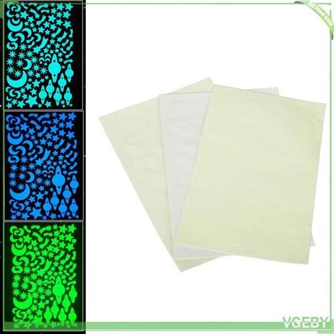 Autocollants muraux - FAFEICY - 3 feuilles - Étoiles phosphorescentes - Lueur longue durée - Sans danger enfants (1/5)