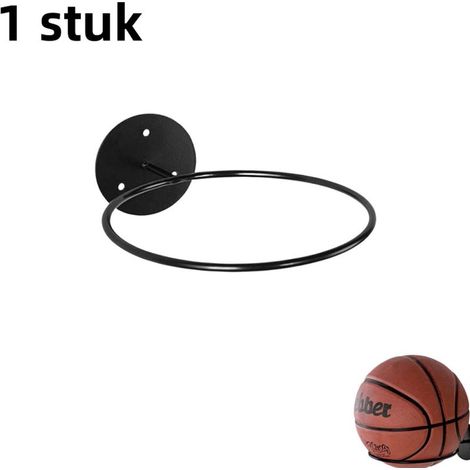 Multifunctional black steel wall mount for basketballs and footballs (1/5)
