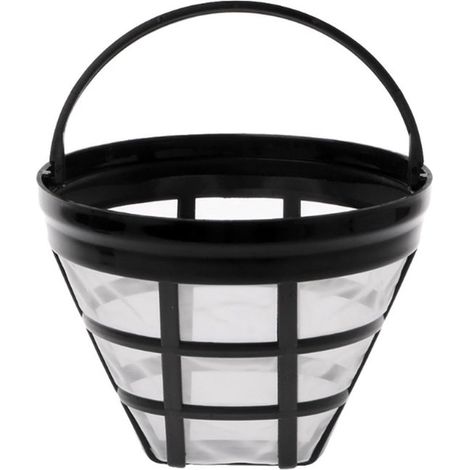 2 filtres à café permanents, pour 8 à 12 tasses de café, taille 4, en maille d'acier inoxydable, lavables et réutilisables. (1/5)