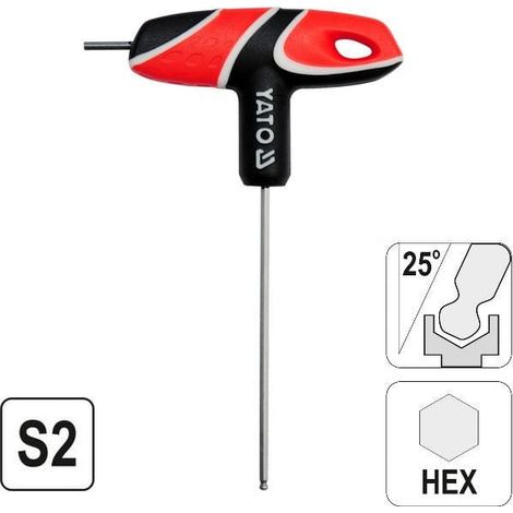 Chiave esagonale (con sfera) con impugnatura 2,5 mm YT-05585 yato