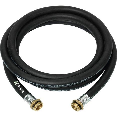 Tuyau Gasoil 4m - 1 po - Caoutchouc Renforcé - Résistant aux Hydrocarbures - Flexible - D-Work
