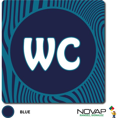 Plaque WC - Design Bleu 90x90mm - 4340135 (1/2)
