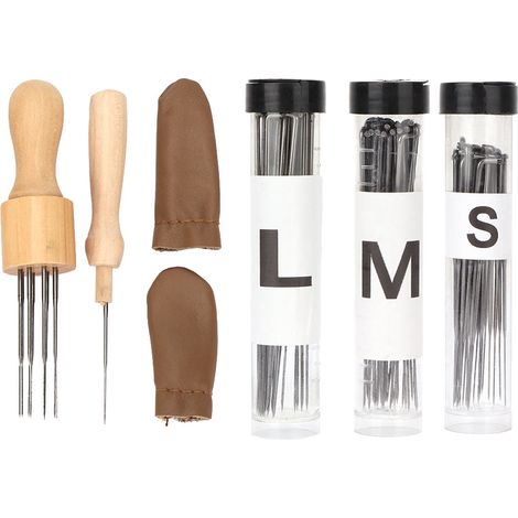 Set aus Filzwollwerkzeugen mit Holzgriffen für filigrane Arbeiten