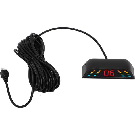Radar de recul pour voiture avec 4 capteurs, signal sonore et bip, capteur de stationnement arrière numérique noir (1/5)