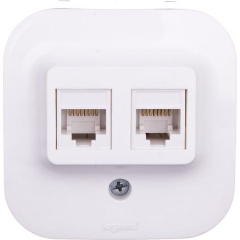 Forix Doppel-Computerbuchse RJ45 Cat.5e UTP weiß 782428
