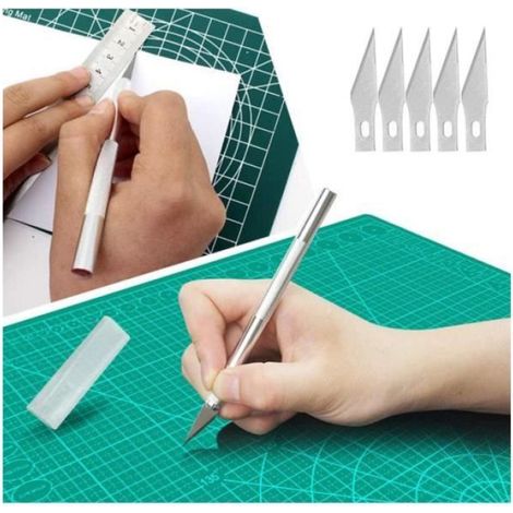 Kit Outils Pose Papier Peint Film Adhesif - Spatule Couteau 5 Lames - 7 Pieces (1/4)