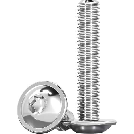 Vis à Tête Bombée Avec Collerette 20 Pièces, M5x35mm Torx ISO 7380-2 en Acier Inoxydable A2 V2A - Filetage Complet (1/5)