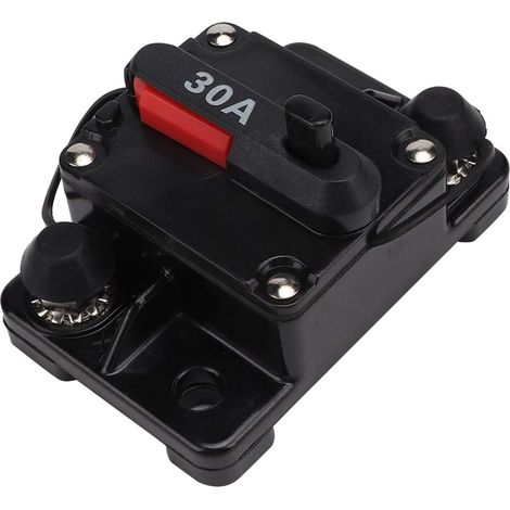 Disjoncteur de voiture 12V 30A / 40A / 60A Autoradio Stéréo Réinitialisation Interrupteur de fusible en ligne Étanche (30A) (1/5)