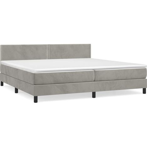 Maison Exclusive - Boxspringbett mit Matratze Hellgrau 200x200 cm