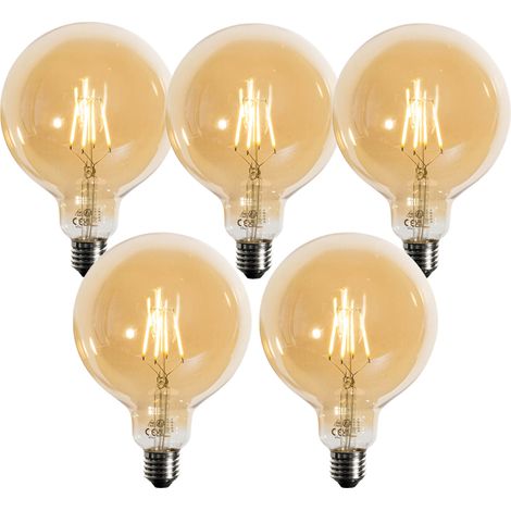 5er-Set E27 Dimmbare LED-Glühbirnen Gold G125 4,9W 450 lm 2200K