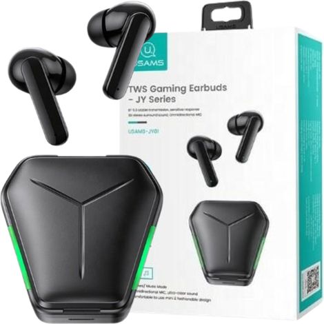 Cuffie wireless da gaming Bluetooth 5.0 TWS usams, nere (1/4)