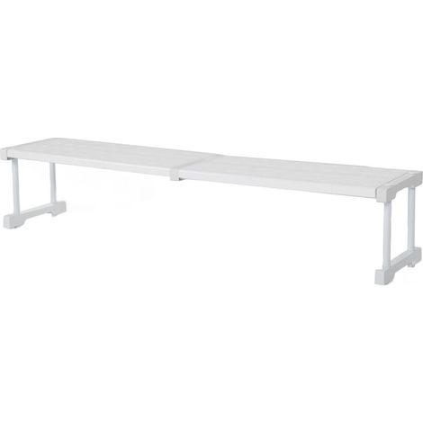 Étagère extensible et empilable avec séparateur, capacité de charge 55 kg, pour armoires et étagères, longueur 87–108 cm / 34,3–42,5 pouces (1/5)