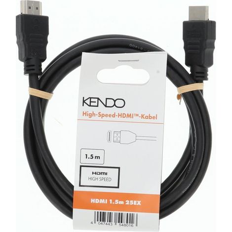 KENDO HDMI-Kabel 1,5m High-Speed 10,2Gbit/s ARC Schwarz