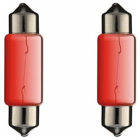 2x ampoule 12V 5W SV8,5 10x36mm rouge navette voiture moto remorque tracteur