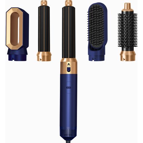 Spazzola aerografo 5 in 1, asciugacapelli ionico, temperatura e velocità del vento regolabili, spazzola asciugacapelli con ferro arricciacapelli, styler per capelli asciutti, lisci e ricci