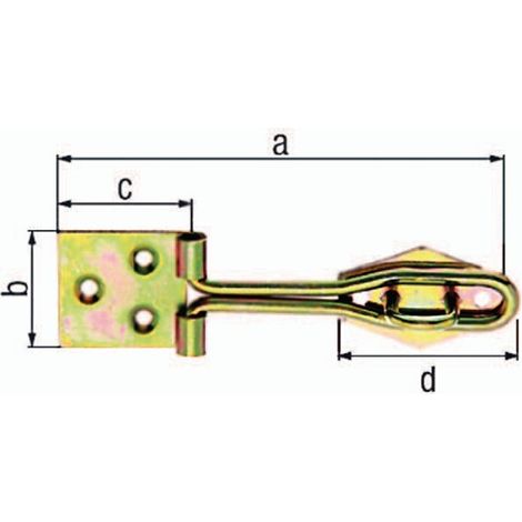 GAH  Alberts  Überfalle  L  140  mm  B  36  mm  Stahl  galvanisiert  gelb  verzinkt  -  348267 (1/3)
