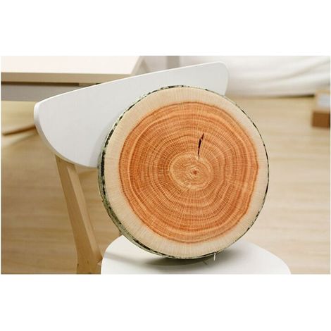 BRAVIX Coussin Rond Décoratif, Impression Numérique 3D Confortable Enfants Drôle Mignon Oreiller De Bûche De Bois Cercle Sièges Coussin De Sol Pour La Maison, Canapé (1/5)