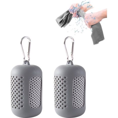 2 pièces - Serviette de sport - Serviette rafrachissante - Serviette de fitness - Serviette de fitness rafrachissante - Comprend un sac de rangement en silicone - Convient pour le camping, le sport et (1/5)