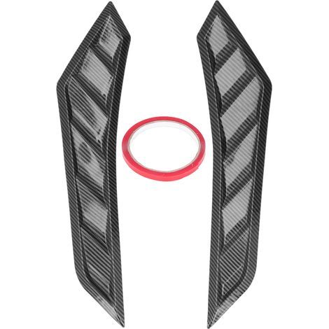 Bouche d'air couvre-capot, kit 2 pièces style carbone imitation en PVC flexible pour bonnet avant automobile (1/5)