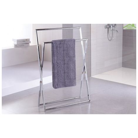 Porte-serviette sur pied NOVELLINI en laiton chromé repliable (1/4)