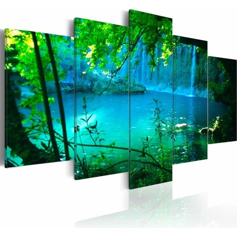 Tableau asile turquoise - 200 x 100 cm (1/4)