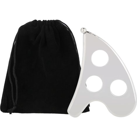 Plaque de grattage en acier inoxydable pour visage et corps, outil de massage anti-douleur et relaxation musculaire (1/5)
