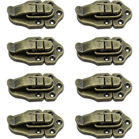 Lot de 8 Fermoir à Bascule loquets Vintage Rétro Loquet Bascule pour Coffret à Bijoux Coffrets Cadeaux-Bronze