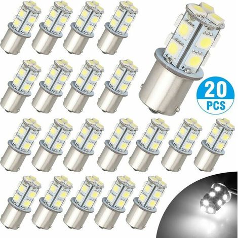 Pack of 20 LED bulbs 1156 for cars, 12V, replacement for 1156 1141 1003 13 SMD headlights (1/4)