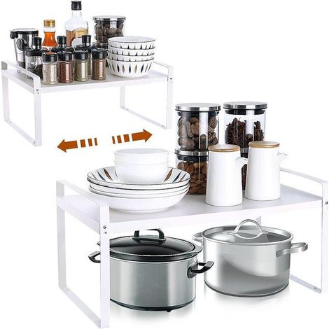 étagère à épicesOrganisateur Cuisine extensible et empilable, convient pour le rangement de la maison et de la cuisine (1/3)